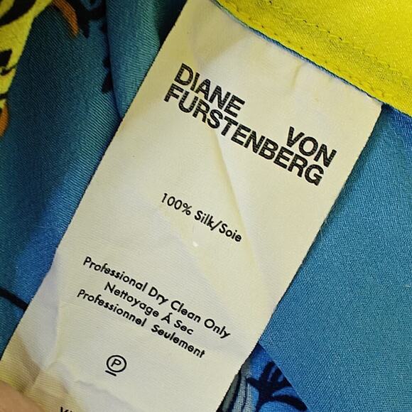 Diane von Furstenberg Floral Silk Top Size Small Multicolor Sleeveless Summer - Picture 7 of 8